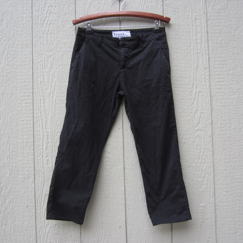 Frank & Eileen womens Wicklow Cotton Chino Pant Black Size 6 Cropped Casual Luxu